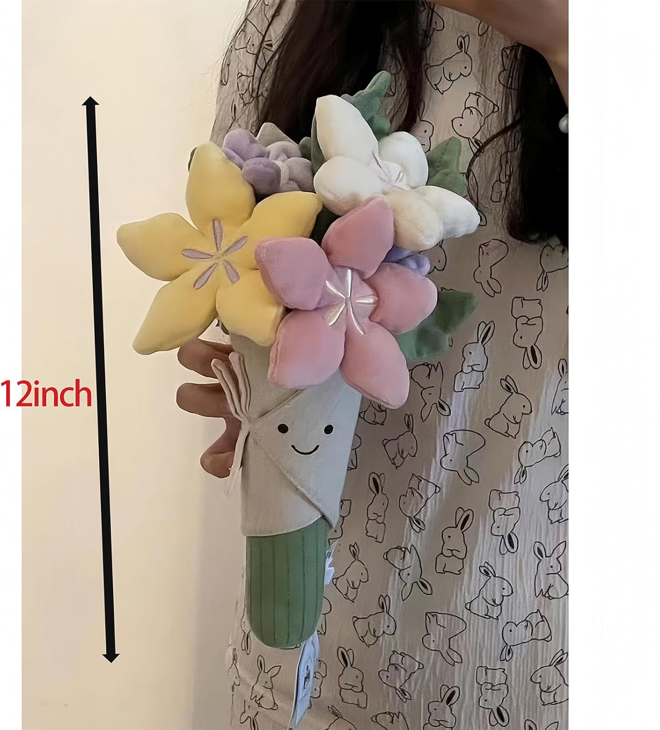Cute Flower Plush Doll Stuffed Plant Plushie ,Decor Home Andbedroom Sweet Gifts for ,Cute Kawaii Gift for Valentines Day, Birthdays, Graduation, Wife, Girlfriend ,Mom for Boys and Girls - Image 3