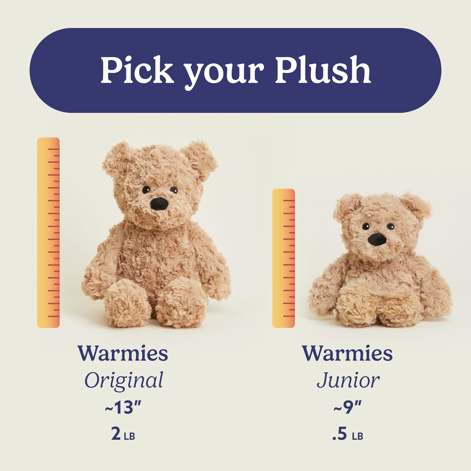 warmies Junior Microwavable & Weighted Stuffed Animals, Brown Curly Bear - Cozy, Heated Plushie Teddy Bear - Lavender Scented Stuffed Animal for Adults & Children (Boys, Girls, Babies & Toddlers) - Image 7