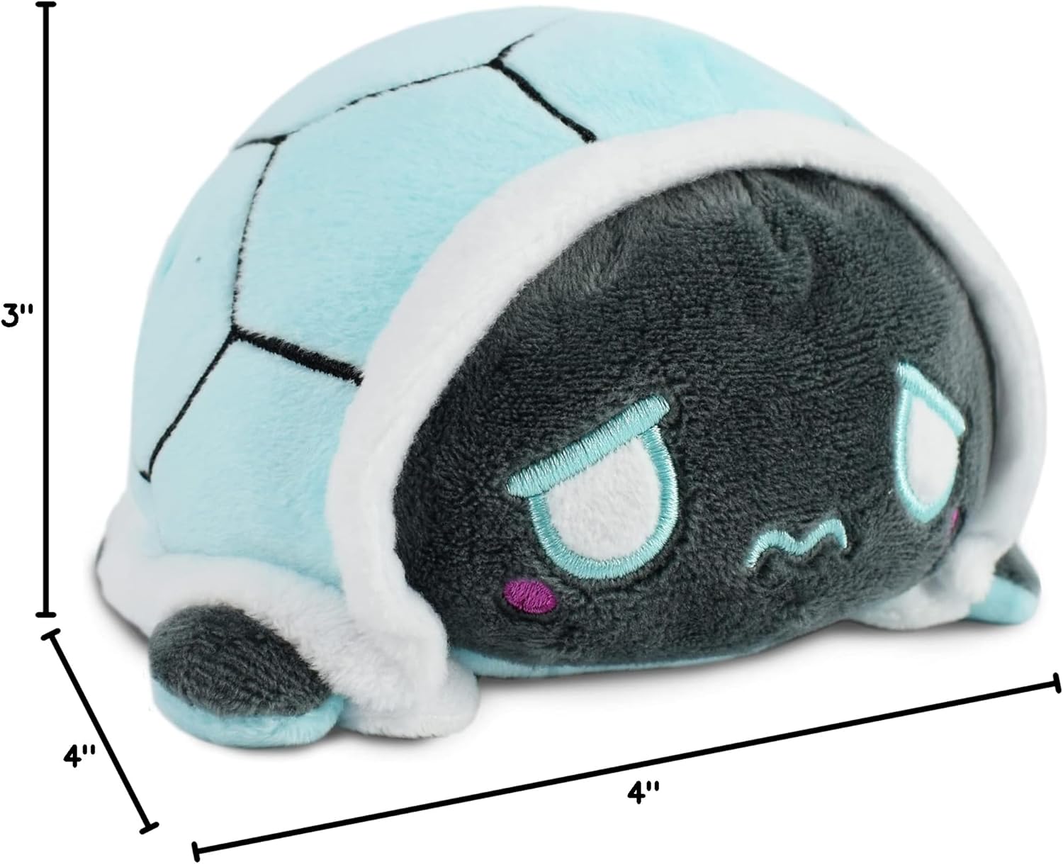 TeeTurtle - The Original Reversible Turtle Plushie - Rainy Day - Cute Sensory Fidget Stuffed Animals That Show Your Mood 3.5 inch, 100% Polyester Fiber - Image 5