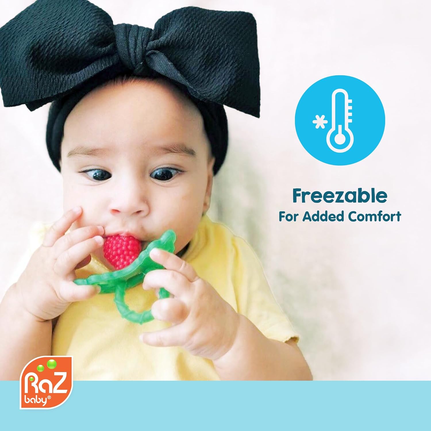 RaZbaby Sloth RaZbuddy w/RaZberry Teething Relief Pacifier – Soothes Sore Gums w/Nature-Inspired Texture, 100% BPA-Free Silicone Teether, Detachable Stuffed Animal – 3 Months+ Teether, Tan - Image 7