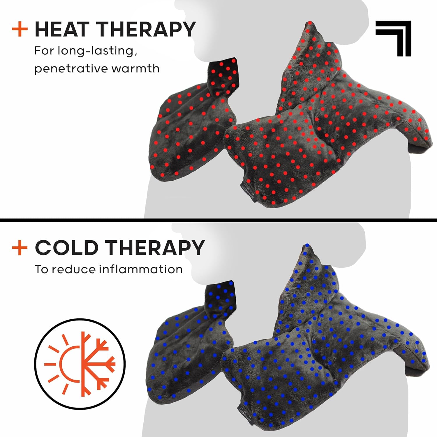 Sharper Image Heated Neck & Shoulder Wrap - Microwavable Warm & Cooling Plush Pad, Scented Aromatherapy (100% Natural Lavender & Herb Spa Blend), Pain Tension Headache Relief Therapy, Gift for Women - Image 3