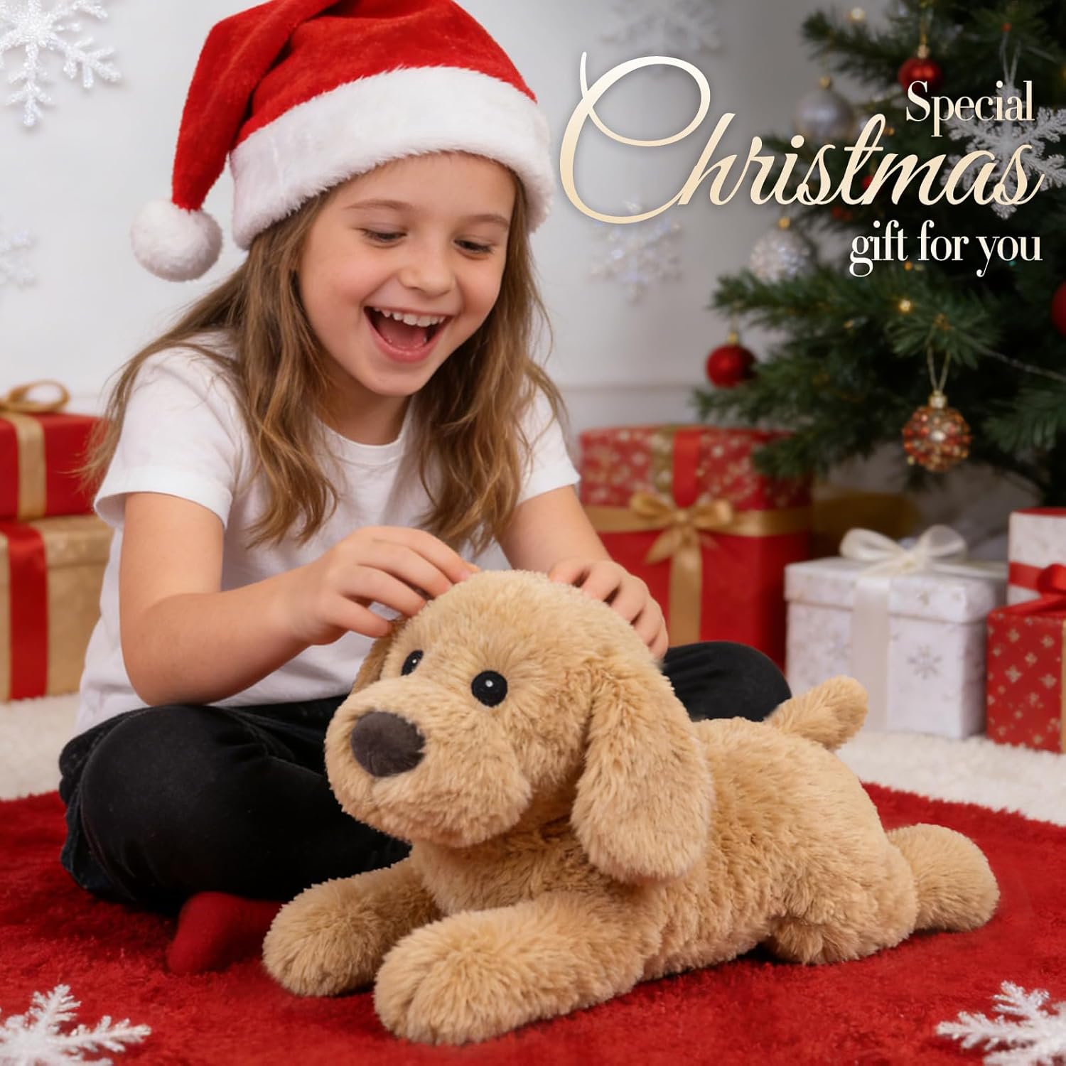Dog Stuffed Animals, Microwavable Stuffed Animal Adorable Fluffy Puppy Plush for Warmth, Heatable Coolable Lavender Scent Puppy Plush Toy, Cute Soft Dog Plushies for Kids Adults Gift, Golden Retriever - Image 9