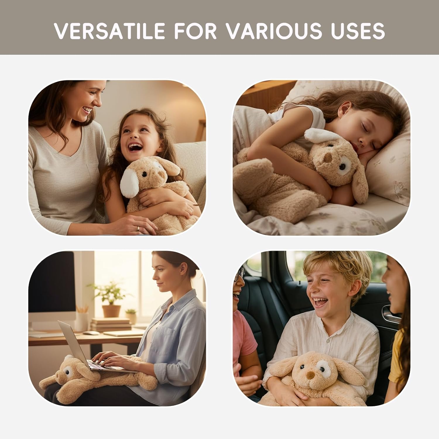L'AGRATY Weighted Lap Pad for Kids 5 lbs, Sensory Needs Weighted Stuffed Animals Lap Blanket Soft Plush Hugging Sensory for Kids Teen Adults Removable Washable Cover - Image 5