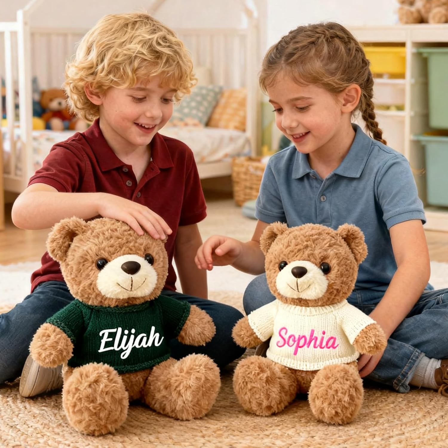 OELTTG Personalized Teddy Bear with Embroidered Name, Soft Plush Stuffed Animal, Customized Sweater Teddy Bear Unique Gift for Birthday Christmas Baby Shower Kids Adults - Image 2