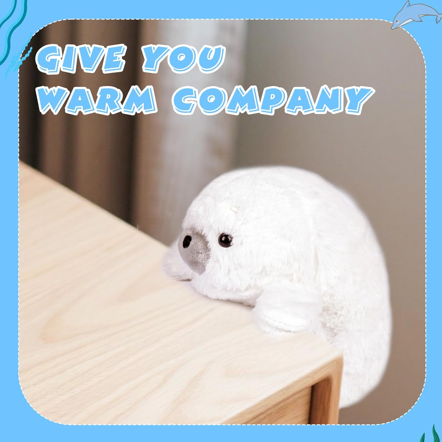 7.8" White Seal Plush – Posture Improvement Desk Buddy – Soft & Supportive Sitting Companion – Cute Stuffed Animal for Office, Study, and Gift - Image 3