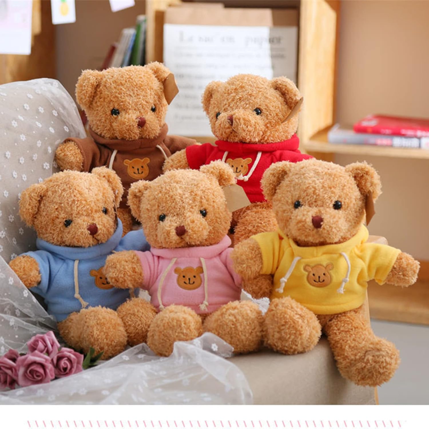 11.8 inches Teddy Bear Stuffed Animals Soft Plush Cute Teddy Bear Doll for Boys Girls (Red) - Image 7