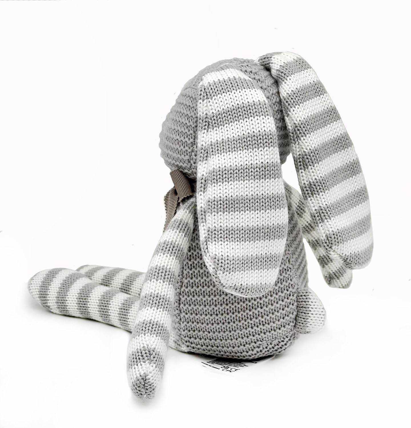 FLUFFYFUN 100% Organic Cotton Grey Bunny Rabbit Plush, 7.1" Baby Stuffed Animal for Newborn - Image 4