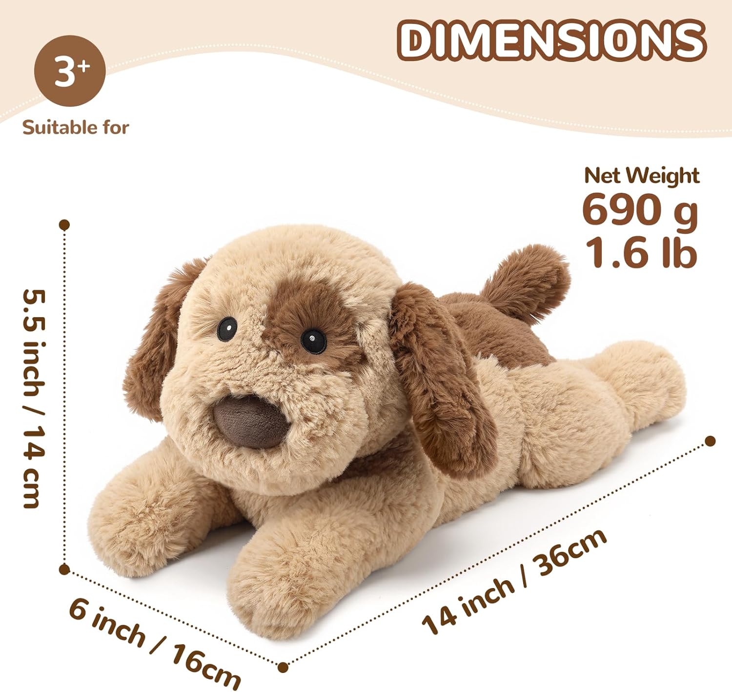 Dog Stuffed Animals, Microwavable Stuffed Animal Adorable Fluffy Puppy Plush for Warmth Comfort, Heatable Coolable Lavender Scent Dog Plush Toy, Cute Soft Puppy Plushies for Kids Boys Girls Adult Gift - Image 3