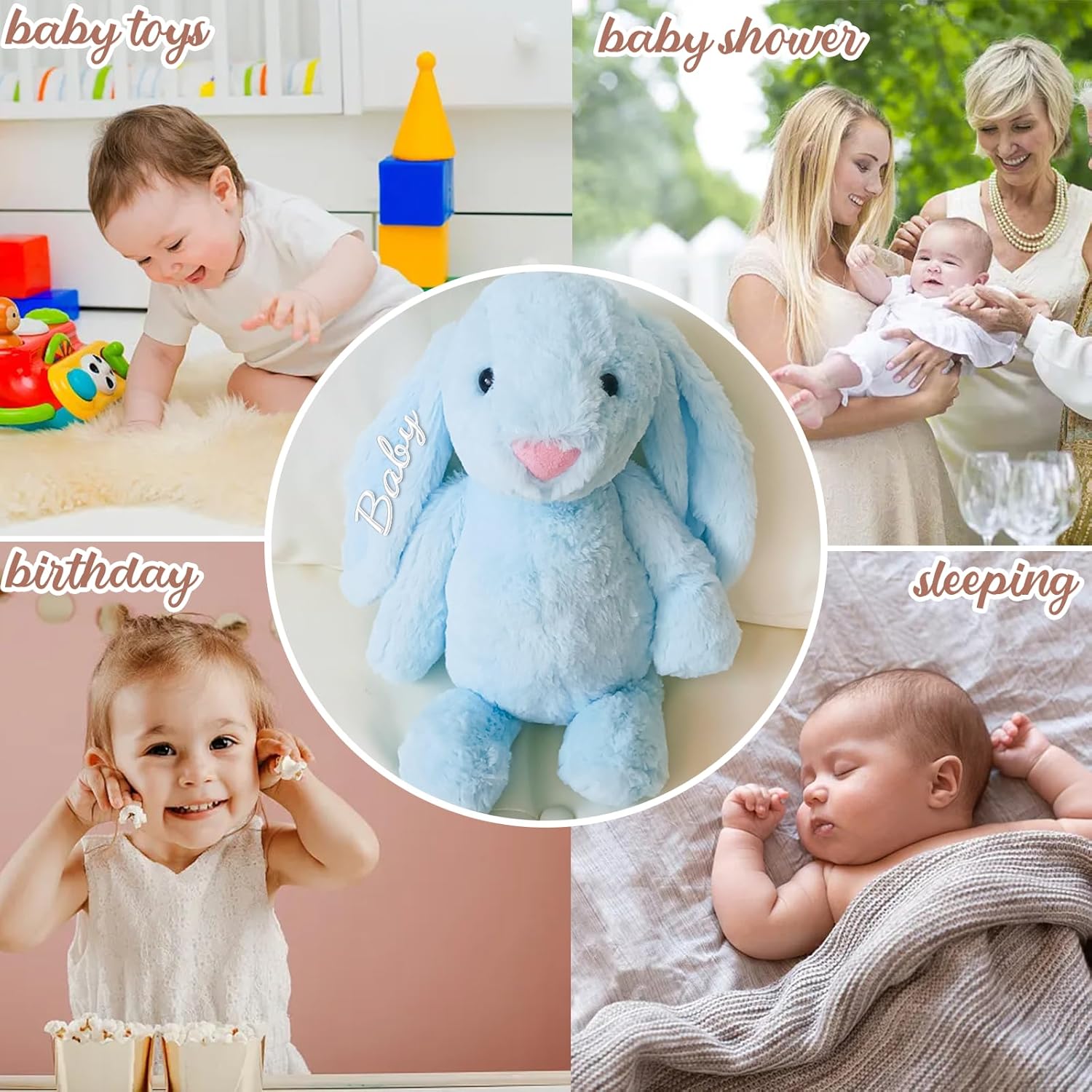 Easter Personalized Baby Gifts, Bunny Stuffed Animal for Babies with Embroidered Child's Name, Handmade Custom Plush Rabbit Toy for Girl Boy, Customized Cute Baby Gift for Newborn Kids - Image 7