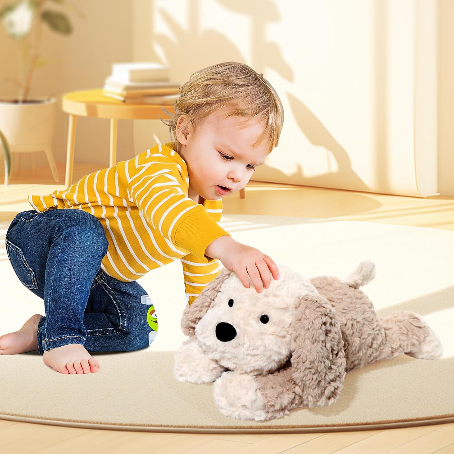 Stuffed Animals Dog Plush Toys Maltese Dog 16.5 inches Soft and Premium Puppy Plush Toy Gift for for Babies Children Adults, Beige/Grey - Image 3