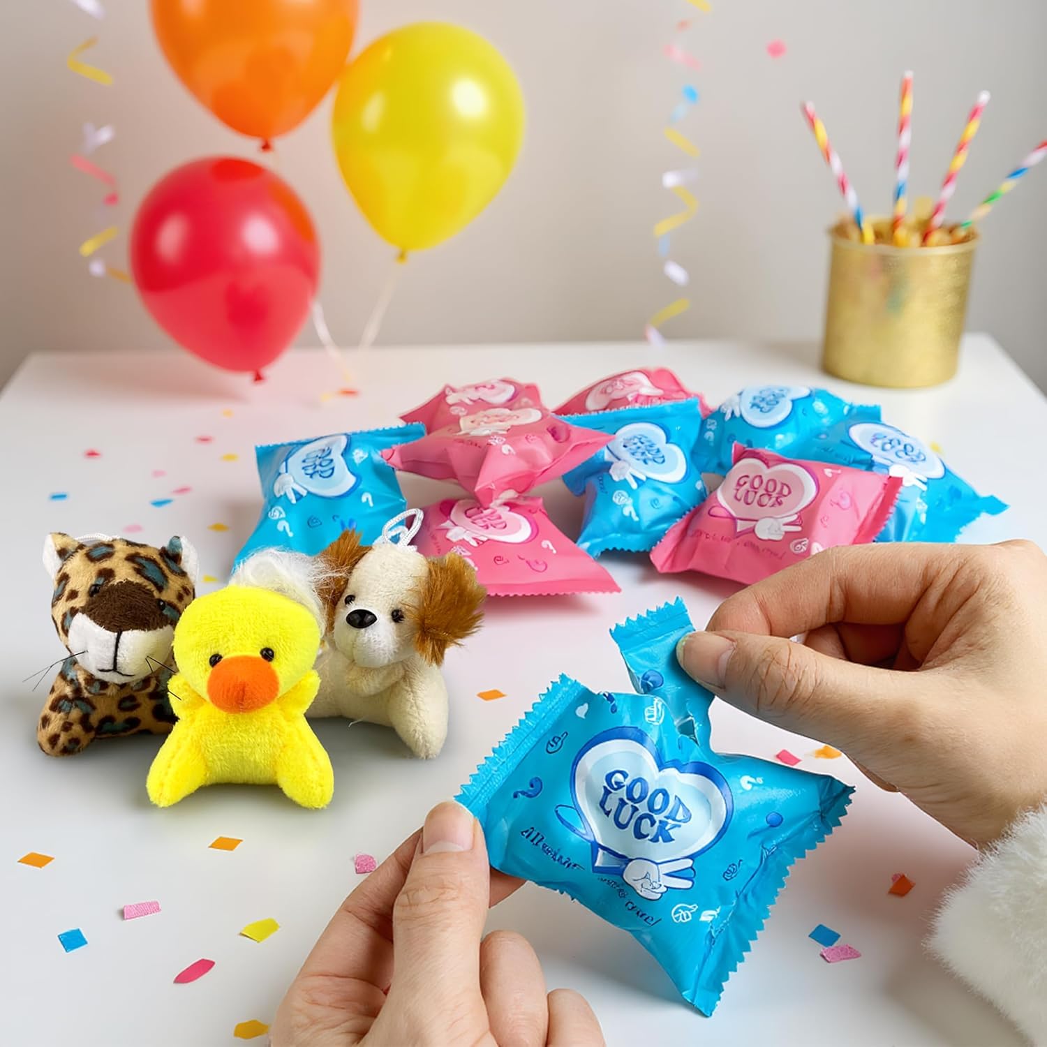 24 PCS 30 Styles Mini Blind Bags Mystery Bag Toys Random Style Mini Stuffed Animals Plush Keychain Bulk Collectible Surprise Party School Classroom Birthday Easter Egg - Image 5
