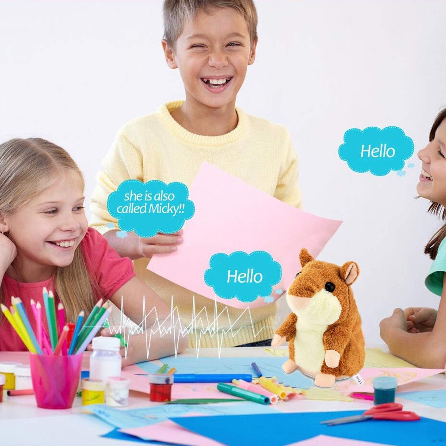 Talking Hamster Repeats What You Say Interactive Stuffed Plush Animal Talking Toy,Perfect Toy Gifts for Boys Girls Age 3+ (Brown) - Image 6
