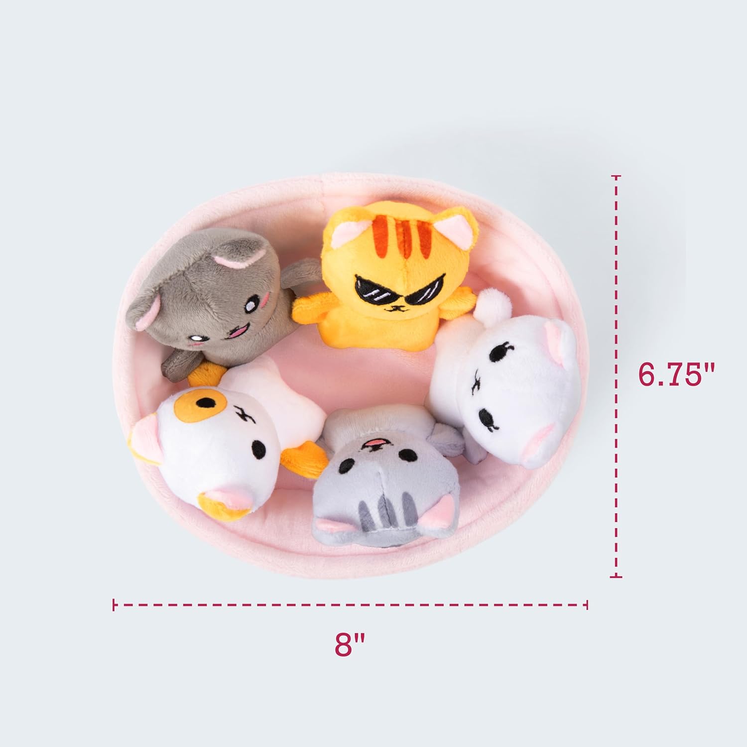 WHAT DO YOU MEME? Emotional Support Kitties by Relatable, Cuddly Stuffed Animals and Toys, Squishy Toys and Plushies, Great Ideas for Loved Ones of All Ages, Includes 5 Plushies with Carrying Basket - Image 6