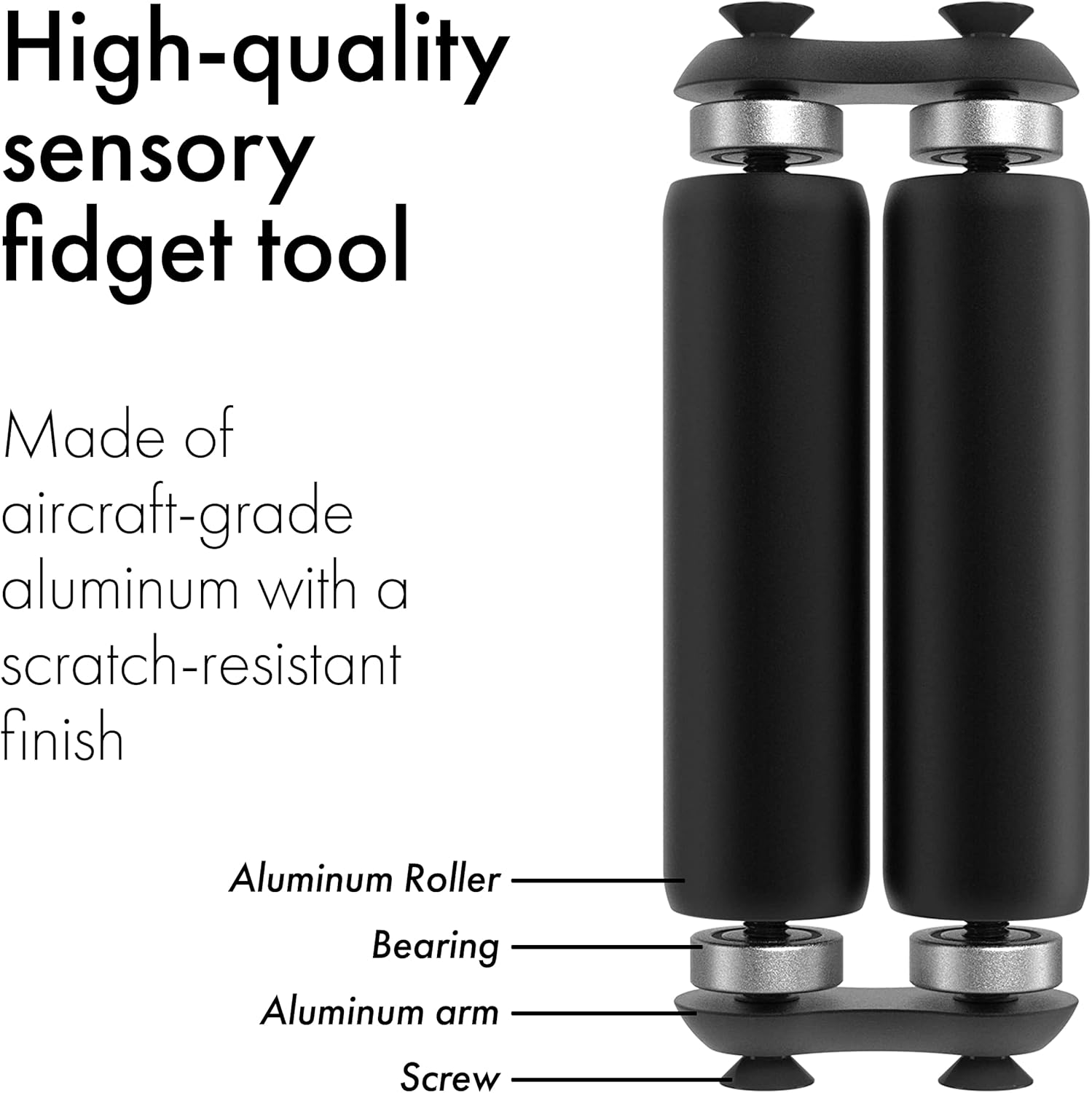 ONO Roller - Handheld Fidget Toy for Adults | Help Relieve Stress, Anxiety, Tension | Promotes Focus, Clarity | Compact, Portable Design (Black, Full Size - Aluminum) - Image 7