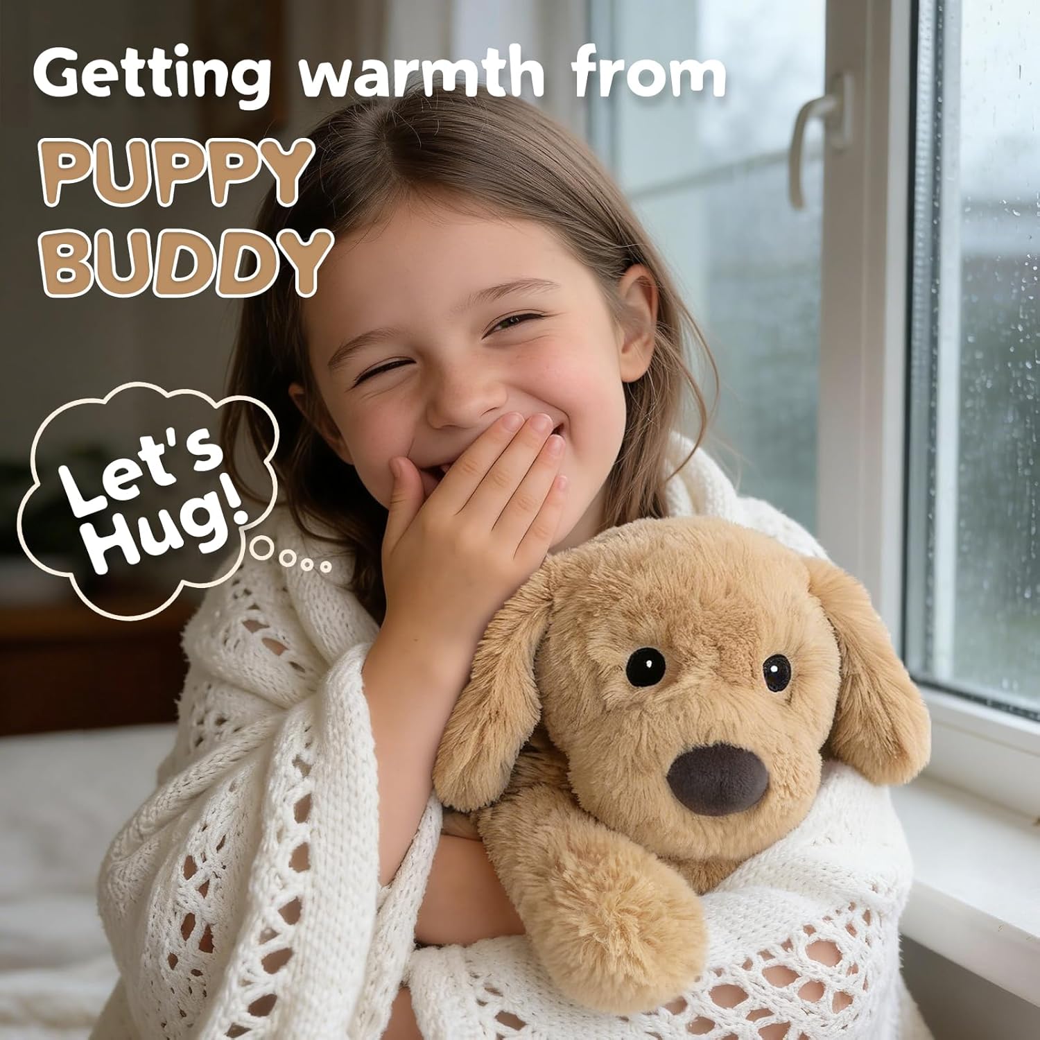Dog Stuffed Animals, Microwavable Stuffed Animal Adorable Fluffy Puppy Plush for Warmth, Heatable Coolable Lavender Scent Puppy Plush Toy, Cute Soft Dog Plushies for Kids Adults Gift, Golden Retriever - Image 8