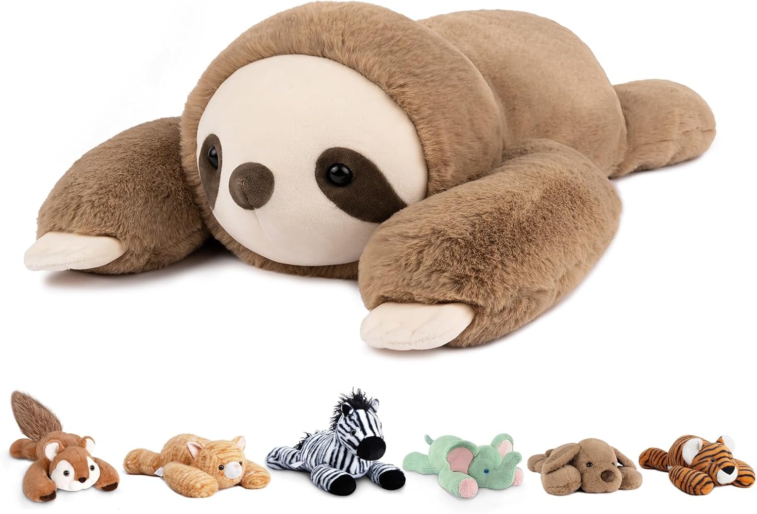 Niuniu Daddy 20" | 3.3 Pound Weighted Sloth Stuffed Animal Plushie for Adults & Kids, Large Weighted Lap Pillow for Comfort, Soft Sensory Stuffy Toy as Gift for Holidays