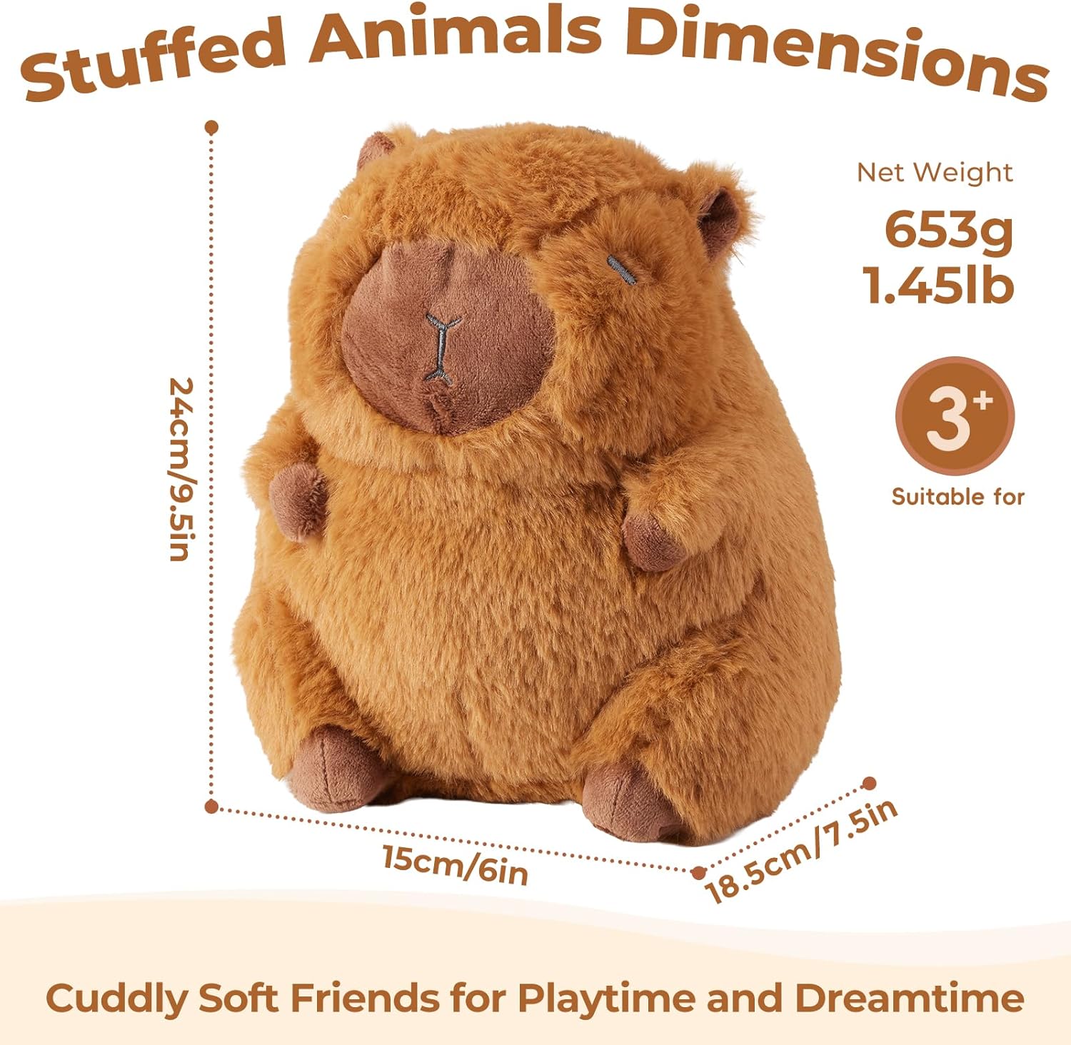 Capybara Microwavable Weighted Stuffed Animals Plushies, Heating Pad Animal for Stress Period Cramps, Lavender Scented Heat&Cold Compress Capybara Plush Toys Gifts for Girls Boys Adults - Image 2