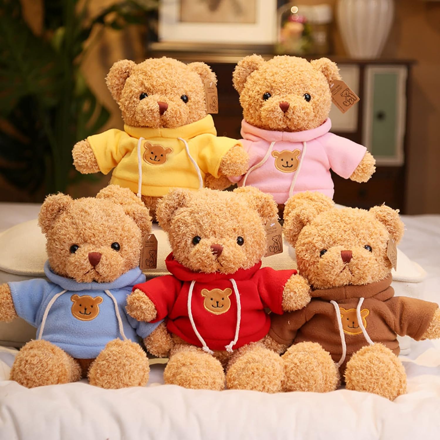 Aoriher 2 Pieces Matching Bear Stuffed Animal Plush Gifts 11.8 Inch Soft Bear with Clothes Bears Plush for Newlyweds Mom Grandma Women Baby Shower Wedding Party Favor - Image 4