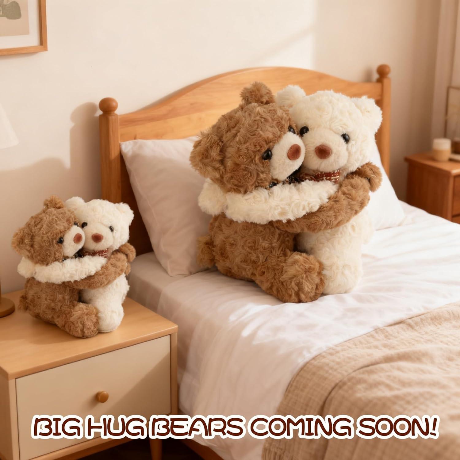 Hugging Teddy Bears, Two Hugging Teddy Bears Stuffed Animals for Couple Girlfriend Girls Kids with Paw Hook and Loop, Soft Plush Toys Companion Gifts for Valentines Birthday Christmas Room Home Decor - Image 6
