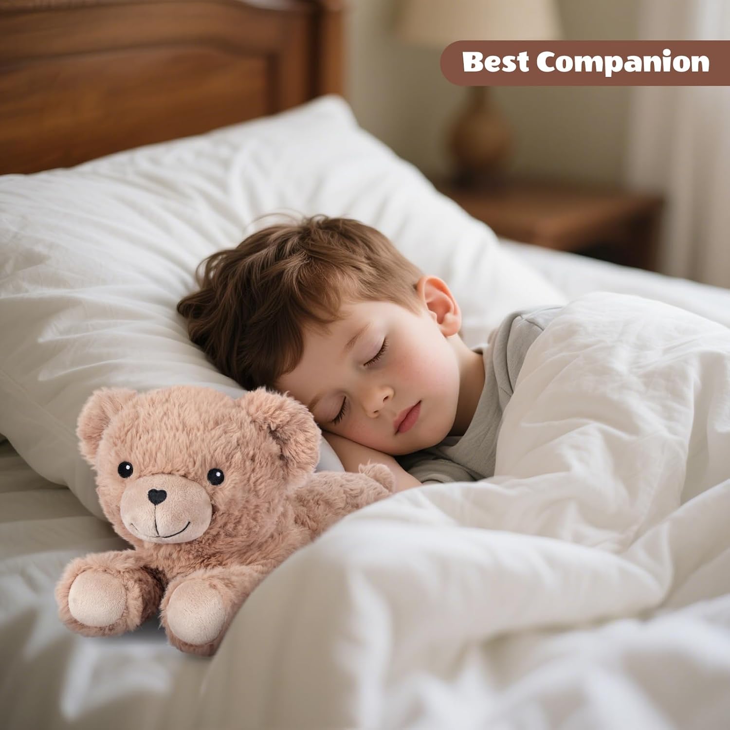 SuzziPals Heatable & Coolable Brown Teddy Bear Stuffed Animal, Microwavable Stuffed Animal Heating Pad for Period Cramps, Stuffed Teddy Bear Plush for Warmth & Comfort, Brown Bear Gifts for Kid - Image 6