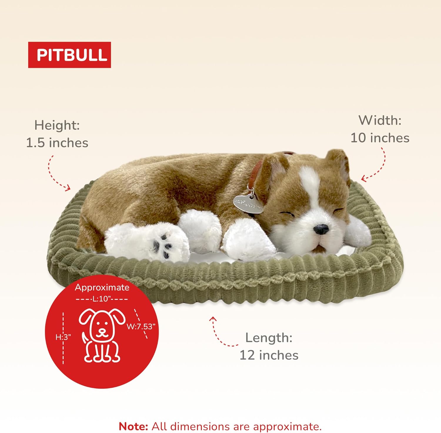 Perfect Petzzz Original Petzzz Pit Bull Realistic, Lifelike Stuffed Interactive Pet Toy, Companion Pet Dog with 100% Handcrafted Synthetic Fur - Image 3