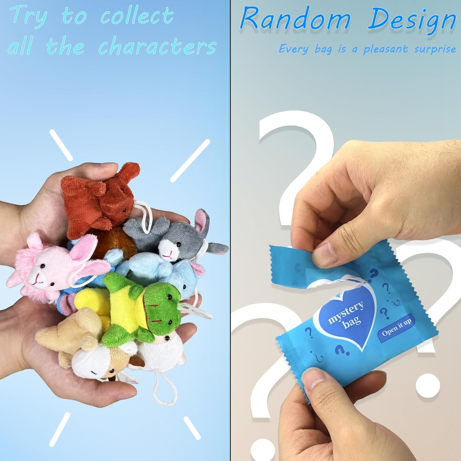 Blind Bag Mini Plush Animal - 20PCS Mini Stuffed Animal Toy Small Plushies in 20PCS Mystery Bags, 30 Characters Random Design Cute Plush Toy for Kids School Classroom Prizes Party Favor - Image 2