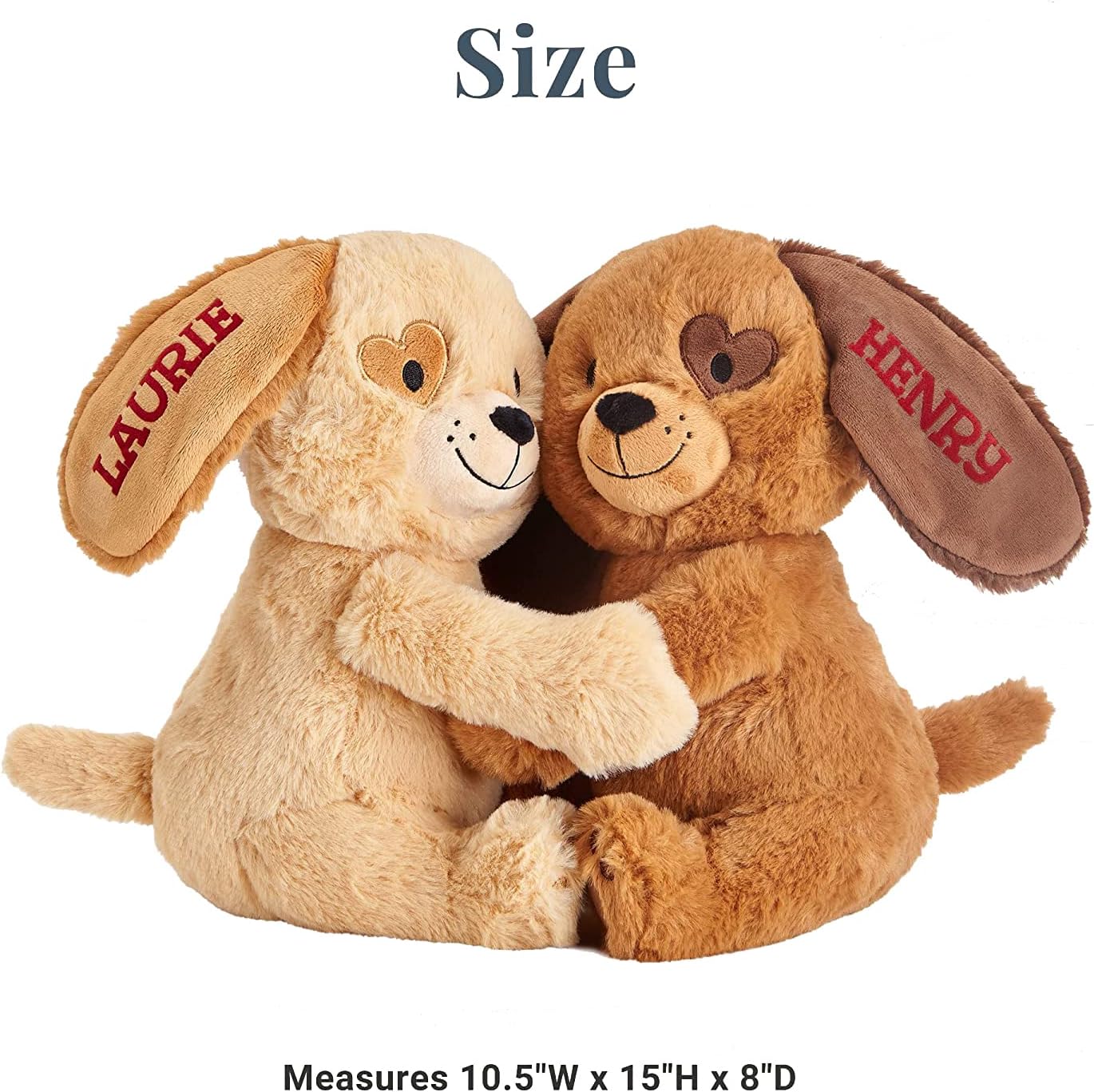 Let's Make Memories Personalized Hugging Plush Puppies - Valentines Day - for Couples or Kids - for Him - for Her - Amor - Te Amo - Puppy Love - Dog Stuffed Animal - Image 7