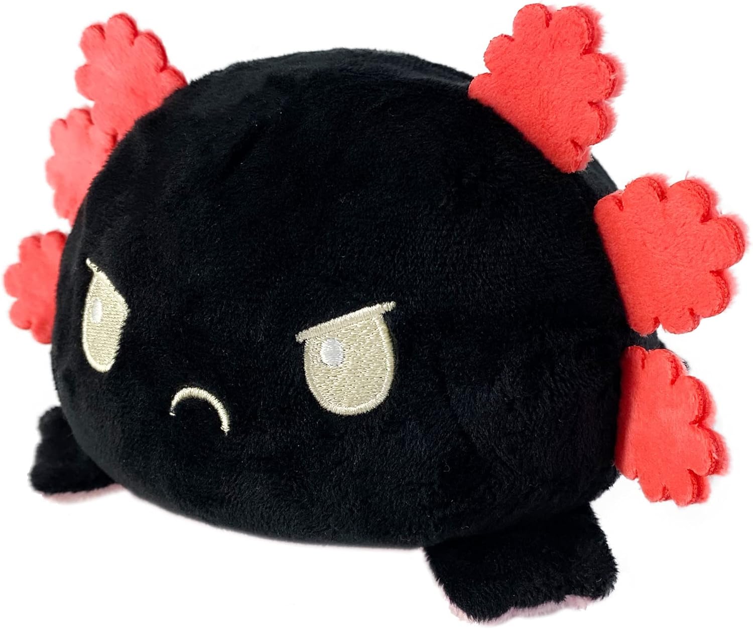 TeeTurtle - The Original Reversible Axolotl Plushie - Pink + Black - Cute Sensory Fidget Stuffed Animals That Show Your Mood 4 inch - Image 2
