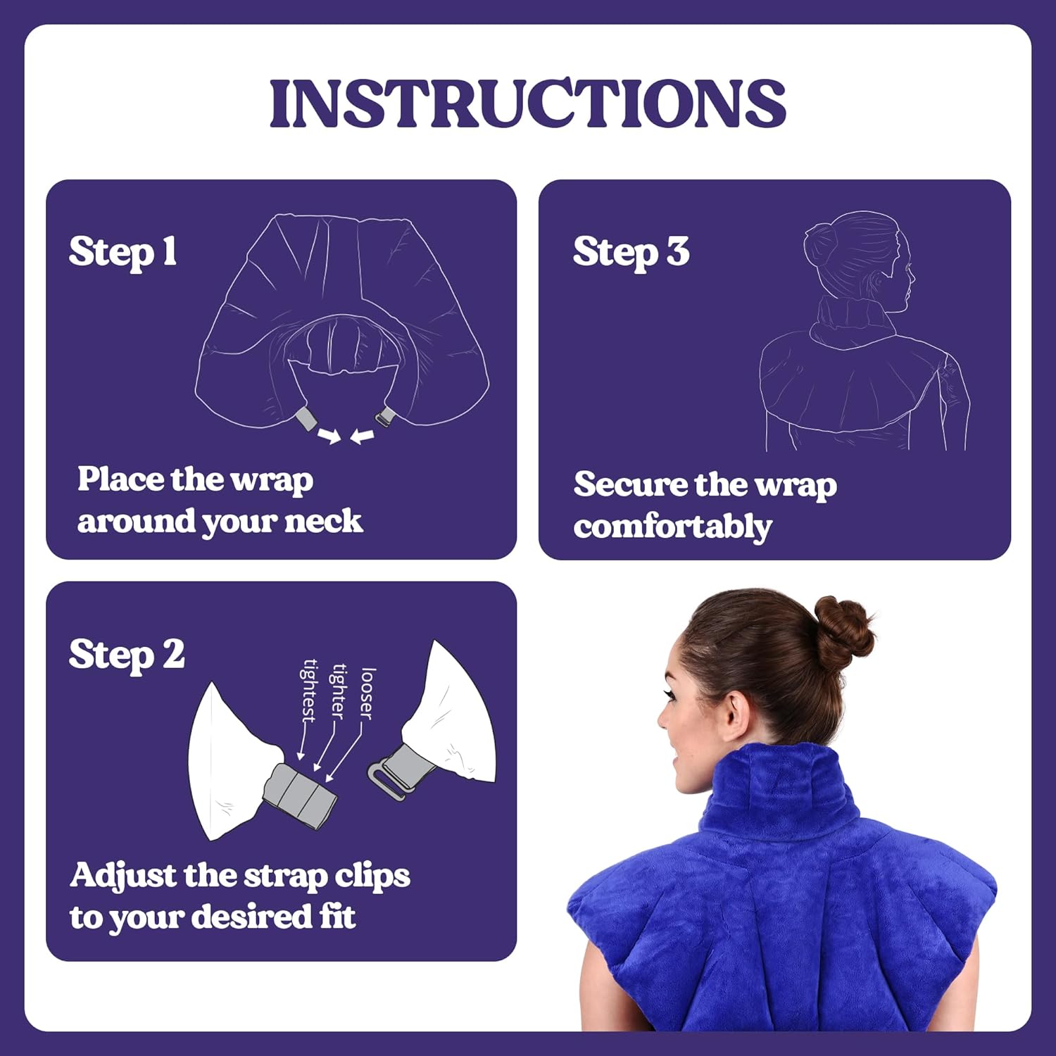 Microwavable Heating Pad for Neck, Shoulders, and Back by Joy & Grace | 5 Lb Weighted Neck & Shoulder Wrap | Moist Heat Therapy Pack for Relaxation and Comfort | Soft Micro-Mink Cover | Scented Blue - Image 8
