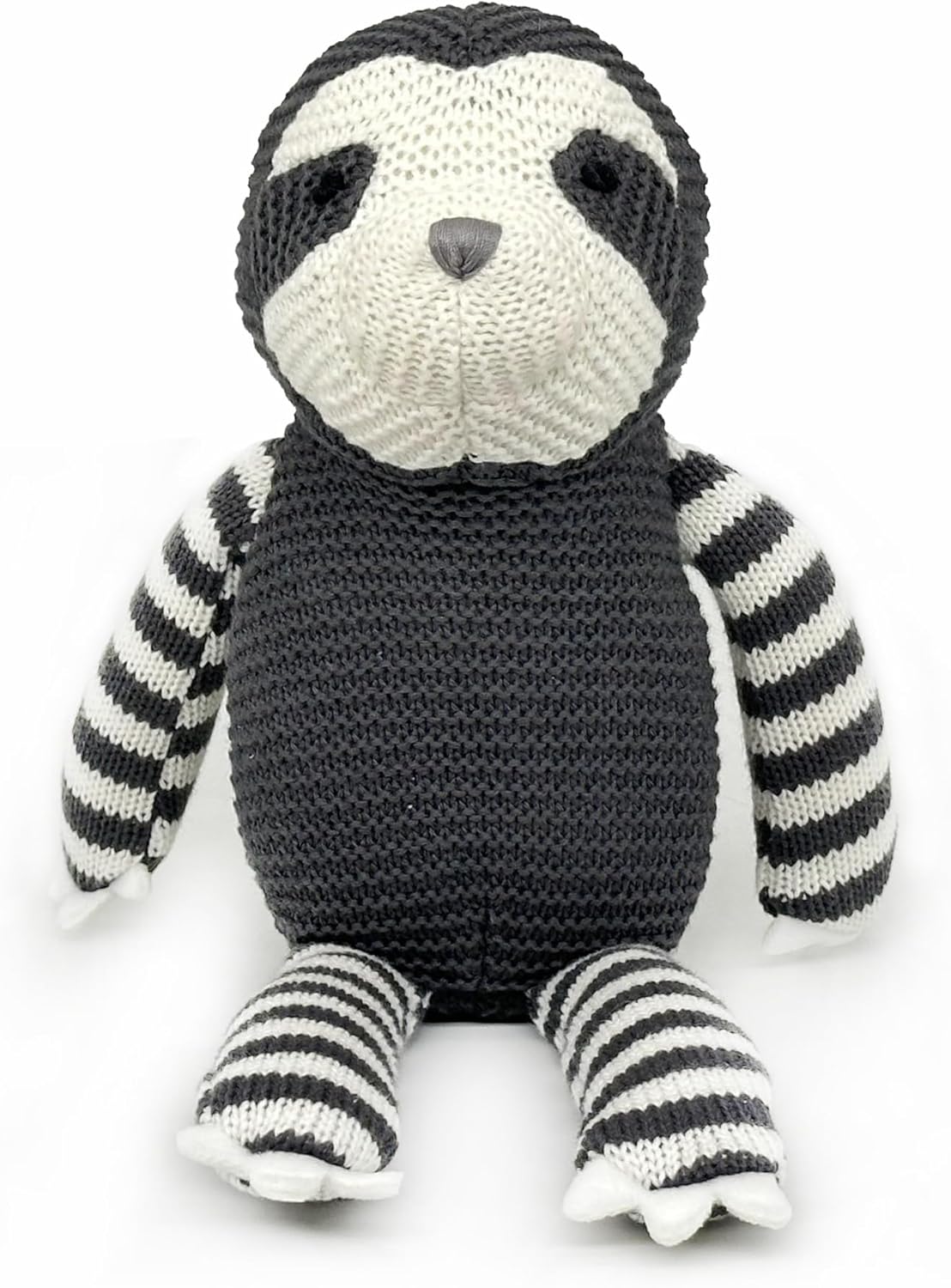 FLUFFYFUN 100% Organic Cotton Grey Sloth Plush, 7.1" Baby Stuffed Animal for Newborn