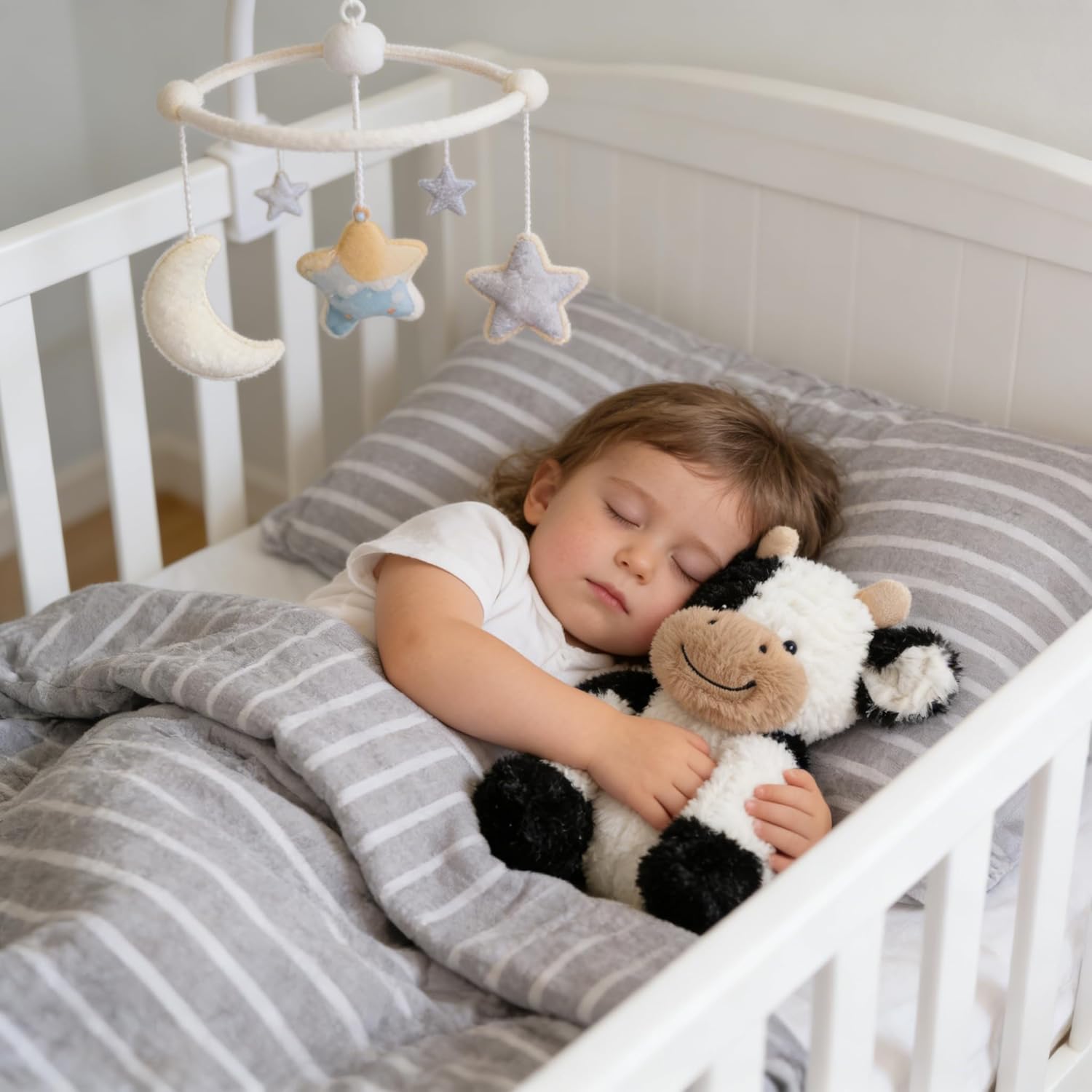 Hopearl Adorable Plush Cow Toy Floppy Dairy Cattle Soft Stuffed Animal Cute Birthday Gifts for Boys Girls Kids Toddlers, 9'' - Image 6
