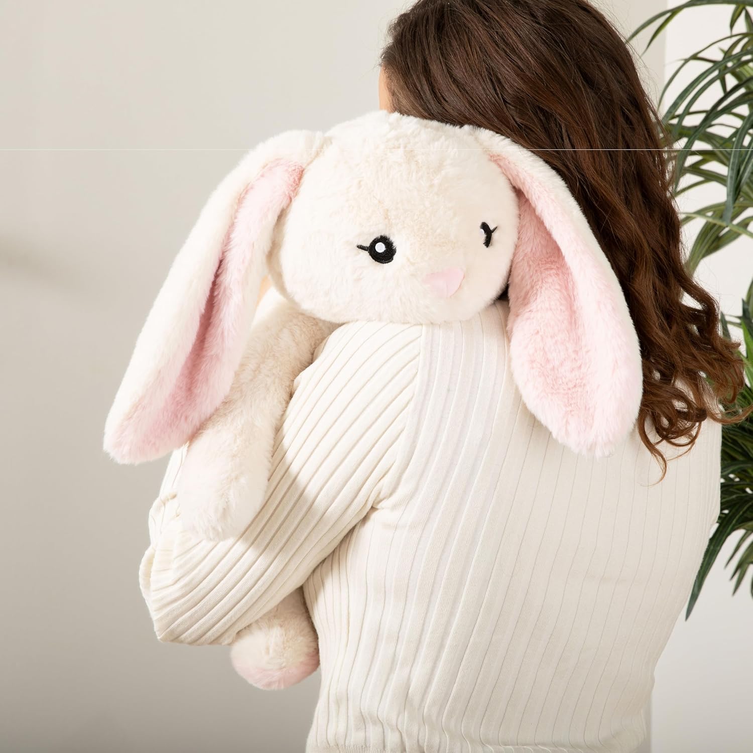 HUGIMALS Iggy the Bunny 20 Inch 4.5 lb Heavy Cute Sensory Weighted Comfort Plush | Large Unscented Washable Self Care Calming Stuffed Animal for Kids, Teens and Adults - Image 8