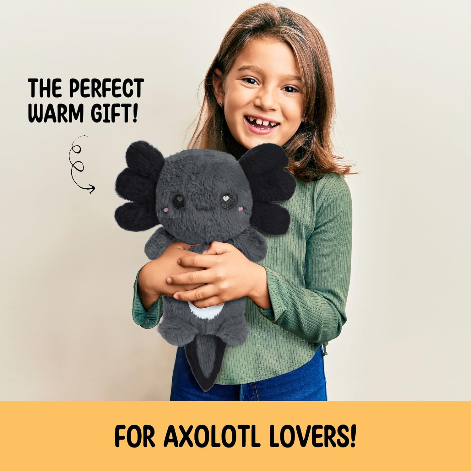 Axolotl Microwavable Unscented Heating Pad for Women and Kids- Cute Soft Cozy Pillow Plush Heatable Warm Stuffed Animals - Kawaii Hot and Cold Plushie Food Toy - Axolotl Gifts for Girls and Boys - Image 2