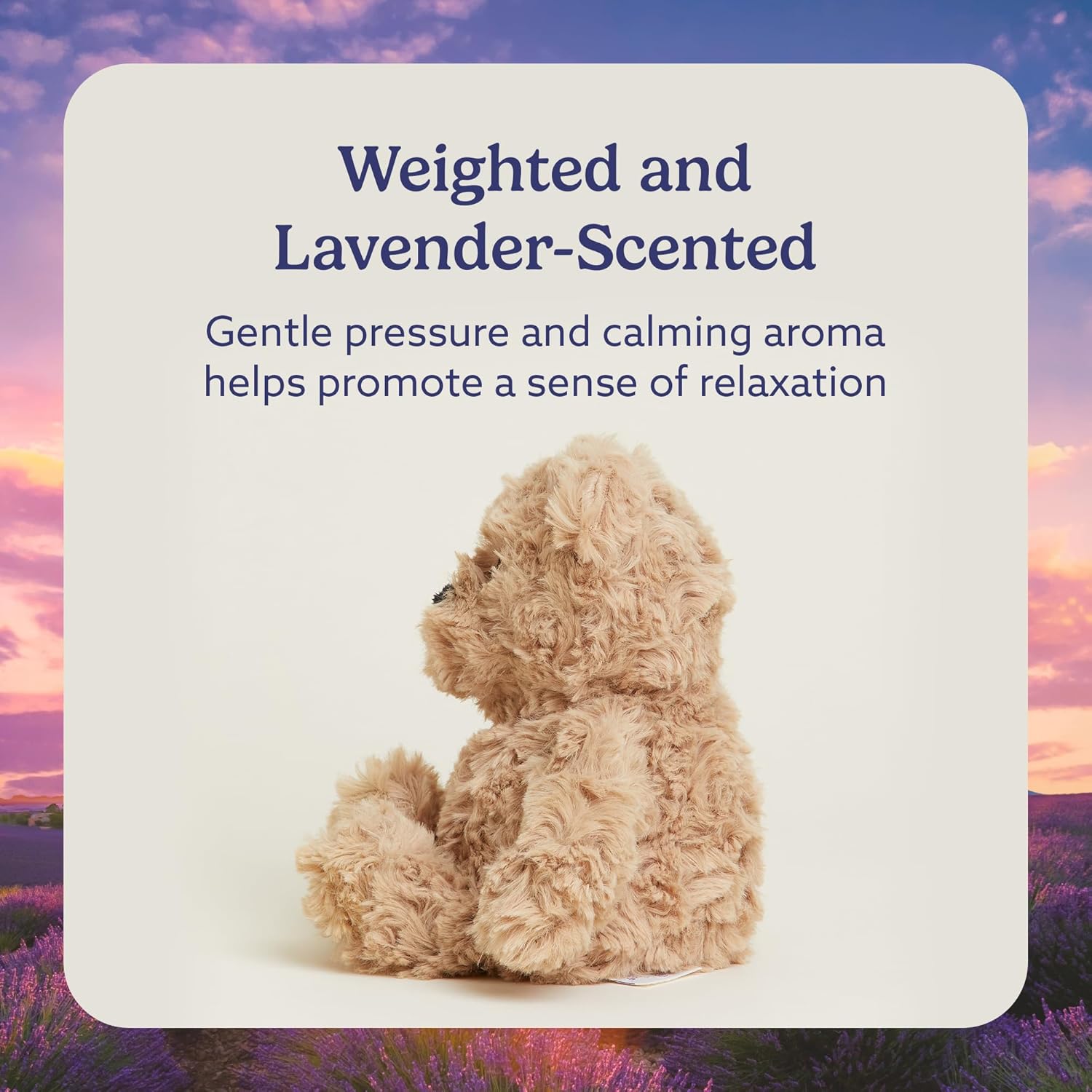 warmies Junior Microwavable & Weighted Stuffed Animals, Brown Curly Bear - Cozy, Heated Plushie Teddy Bear - Lavender Scented Stuffed Animal for Adults & Children (Boys, Girls, Babies & Toddlers) - Image 3