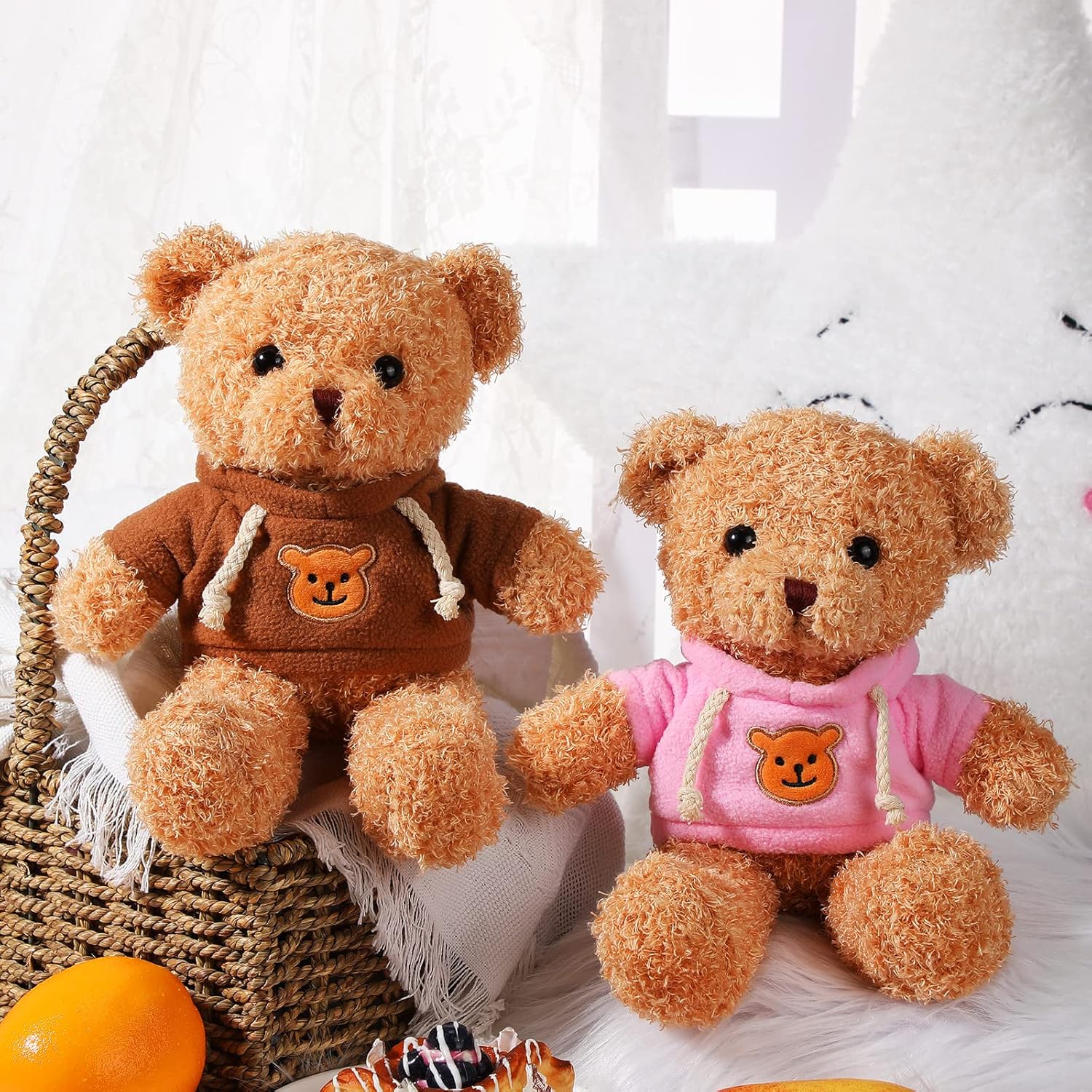 Aoriher 2 Pieces Matching Bear Stuffed Animal Plush Gifts 11.8 Inch Soft Bear with Clothes Bears Plush for Newlyweds Mom Grandma Women Baby Shower Wedding Party Favor - Image 5