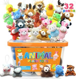 32Pcs Mini Plush Animals Toy Set As...