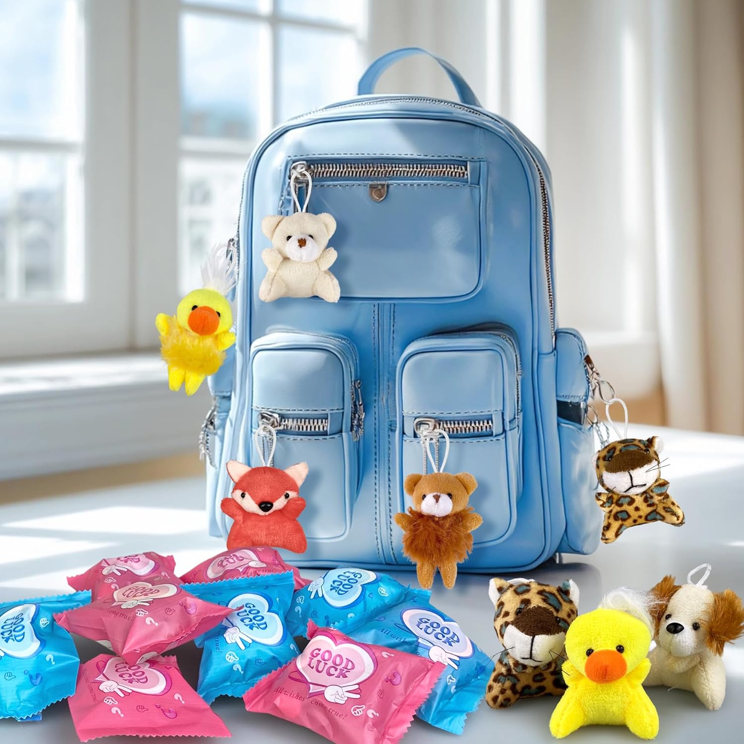 24 PCS 30 Styles Mini Blind Bags Mystery Bag Toys Random Style Mini Stuffed Animals Plush Keychain Bulk Collectible Surprise Party School Classroom Birthday Easter Egg - Image 3