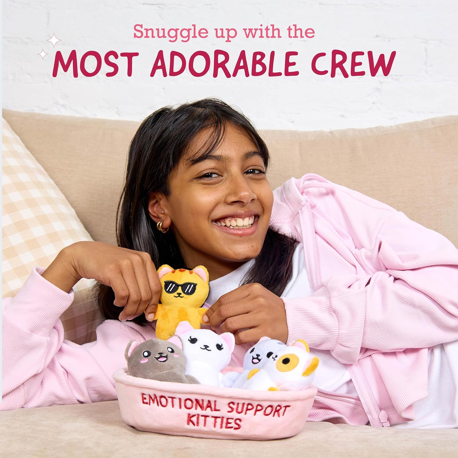 WHAT DO YOU MEME? Emotional Support Kitties by Relatable, Cuddly Stuffed Animals and Toys, Squishy Toys and Plushies, Great Ideas for Loved Ones of All Ages, Includes 5 Plushies with Carrying Basket - Image 4