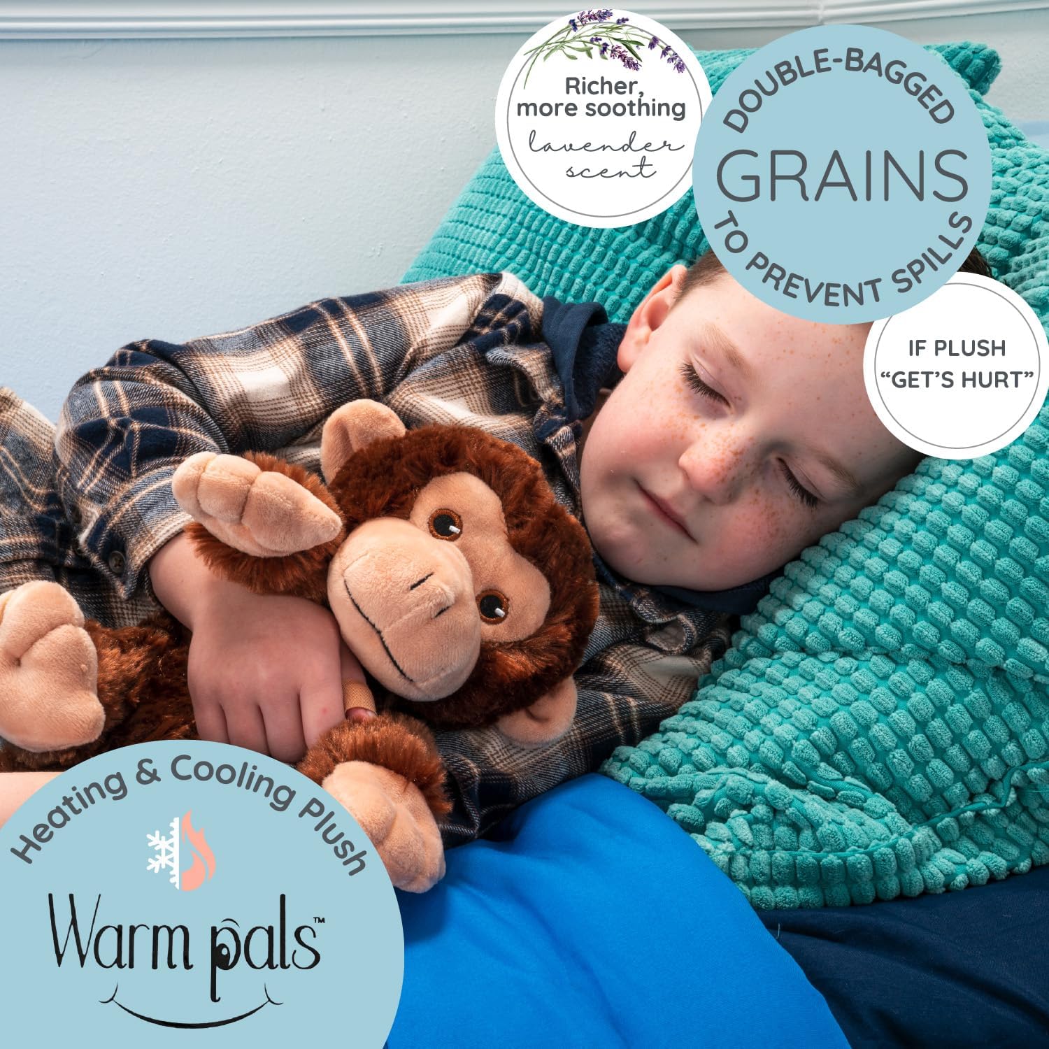 1i4 Group Marvin the Monkey - Microwavable & Weighted Plush Stuffed Animal - Heated Plushie for Warmth - Cute, Soft, Cozy Toy for Adults & Children (Boys, Girls, & Toddlers) by Warm Pals - Image 2