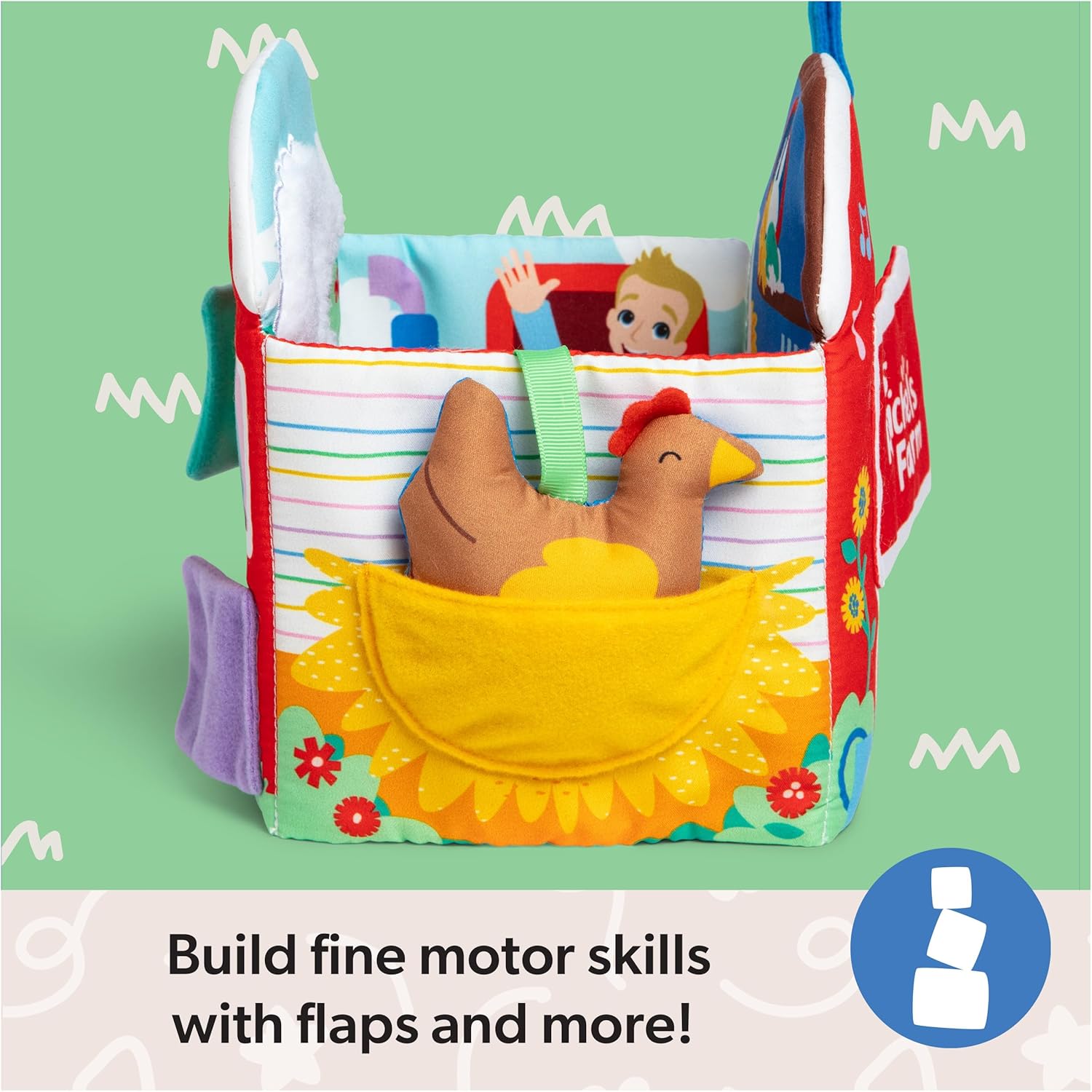 Ms. Rachel Official Sensory Learning Farm, Foldable Soft Baby Book with Plush Cow, Infant Educational Toys for Babies Ages 3 Months to 18 Months - Image 7