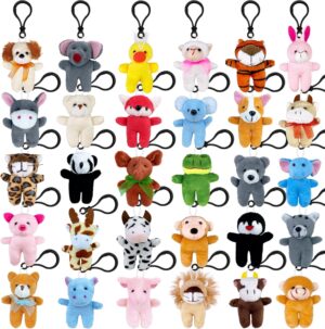 XIPEGPA 30PCS Mini Plush Animals Ke...