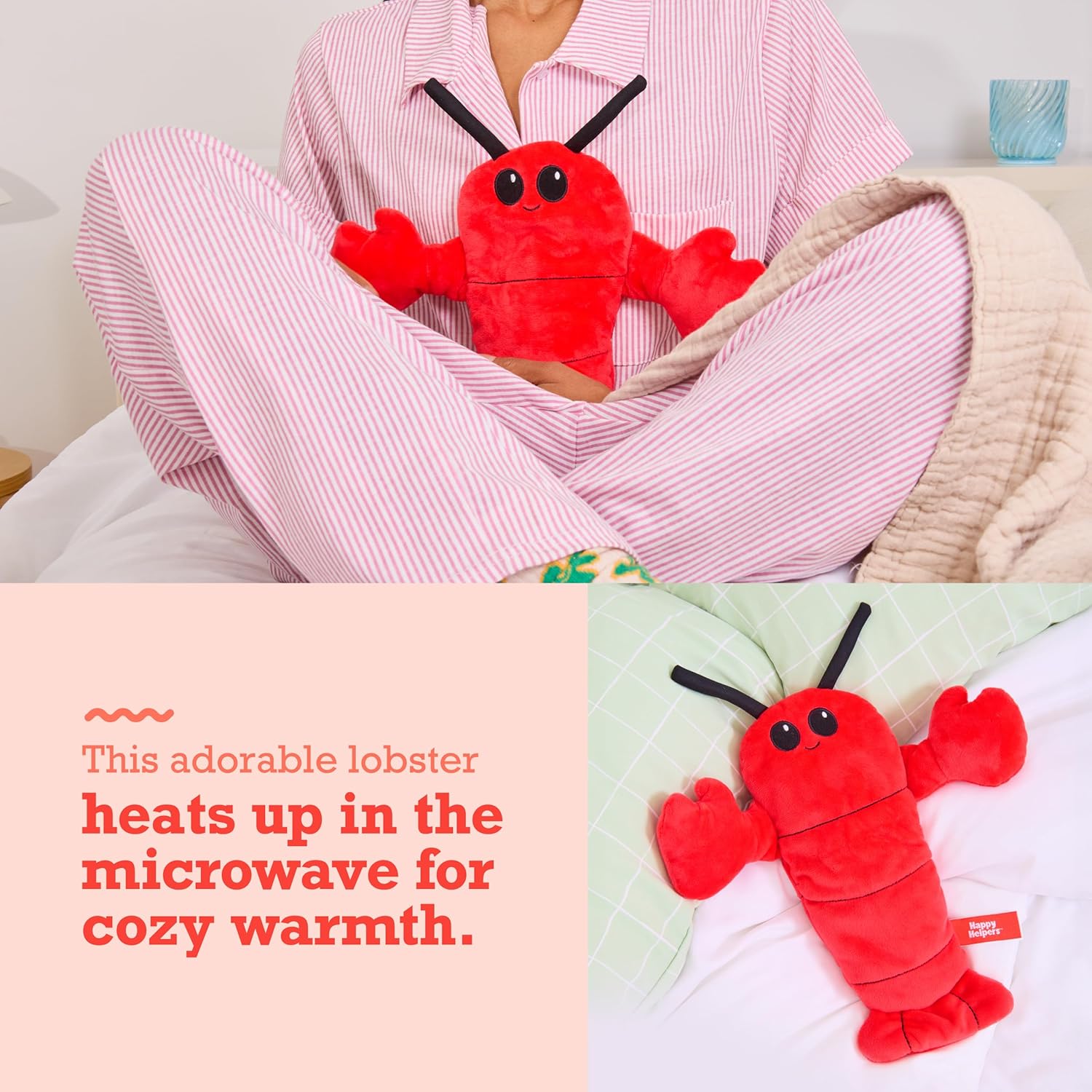 Menstruation Crustacean Lobster by Relatable, Microwavable Heating Pad for Period Cramps, Graduation Gifts, Cuddly Plushies and Lavender Scented Comfort Plush, Includes 1 Lobster Plushy - Image 2