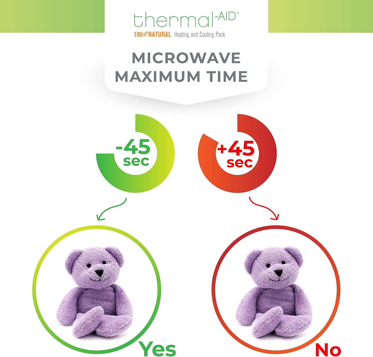 Thermal-Aid® (Tumble The Lavender Bear) – Washable Heating Pad & Ice Pack for Kids – Microwave & Freezer Safe, Plush Hot/Cold Pack with Natural Corn Filling – Reusable Comfort - Image 4