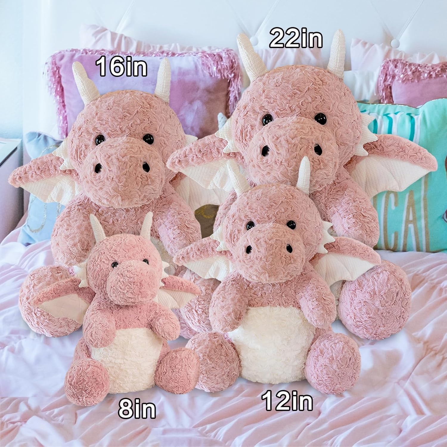 SUSULF Little Flying Dragon - Cute Stuffed Animal Plush Toy - Adorable Soft Dragons Toy Plushies and Gifts - Perfect Present for Kids (Pink,7.87in/20cm) - Image 7