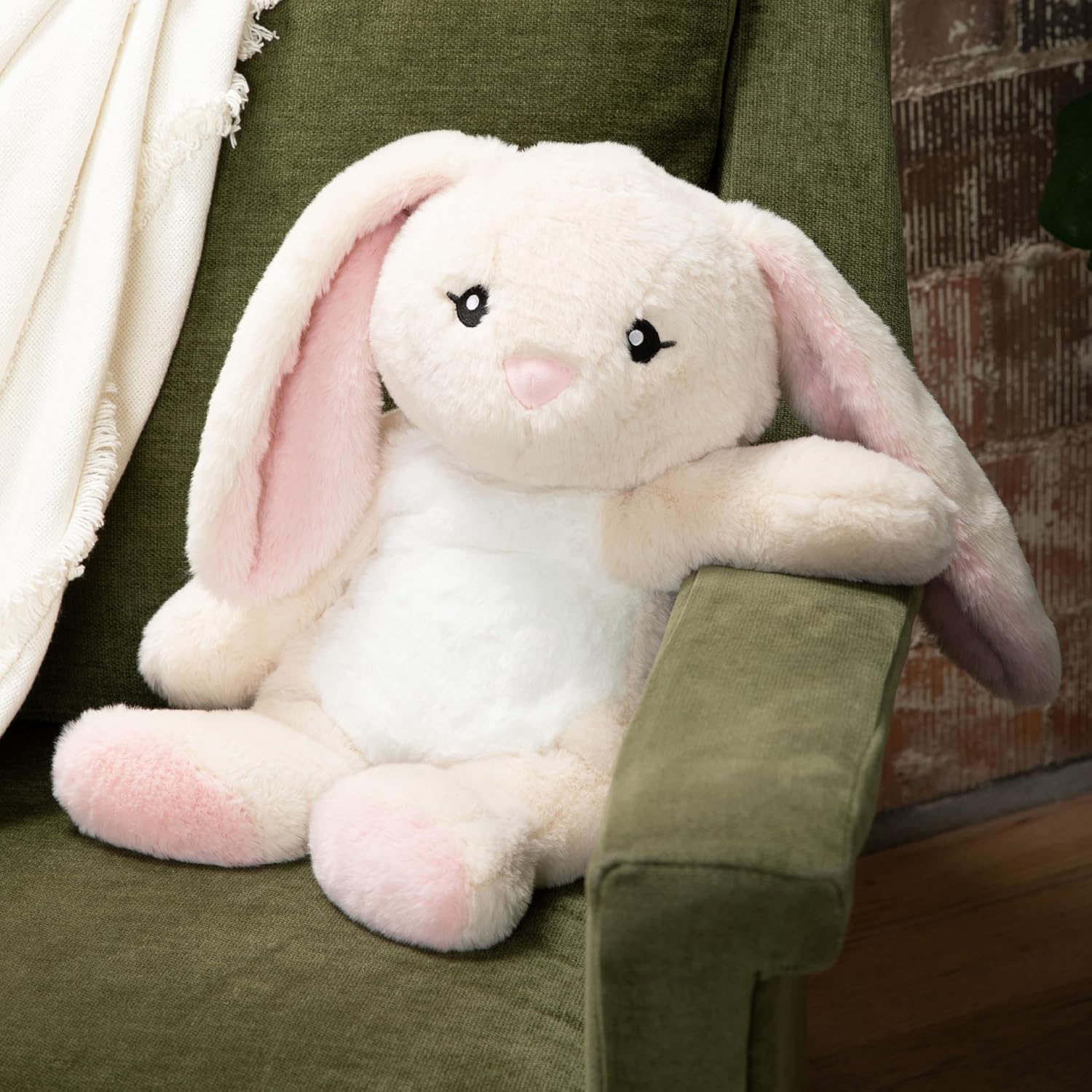 HUGIMALS Iggy the Bunny 20 Inch 4.5 lb Heavy Cute Sensory Weighted Comfort Plush | Large Unscented Washable Self Care Calming Stuffed Animal for Kids, Teens and Adults - Image 4