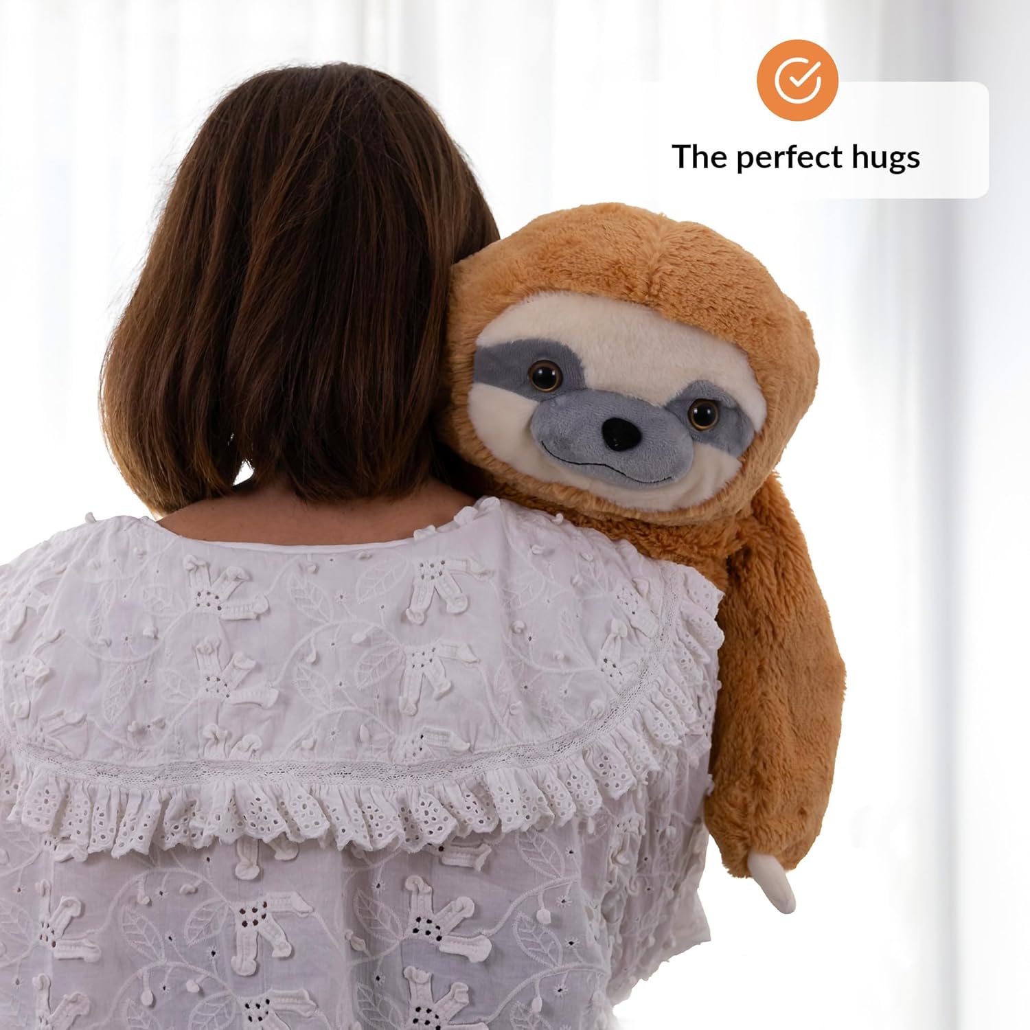 Weighted Stuffed Animal for Anxiety | Calming & Comforting 5 Lbs | Weighted Plush Animal Sloth | Anxiety Stuffed Animals for Adults & Kids | Carrying Bag Included | Machine Washable Weighted Plushie - Image 7