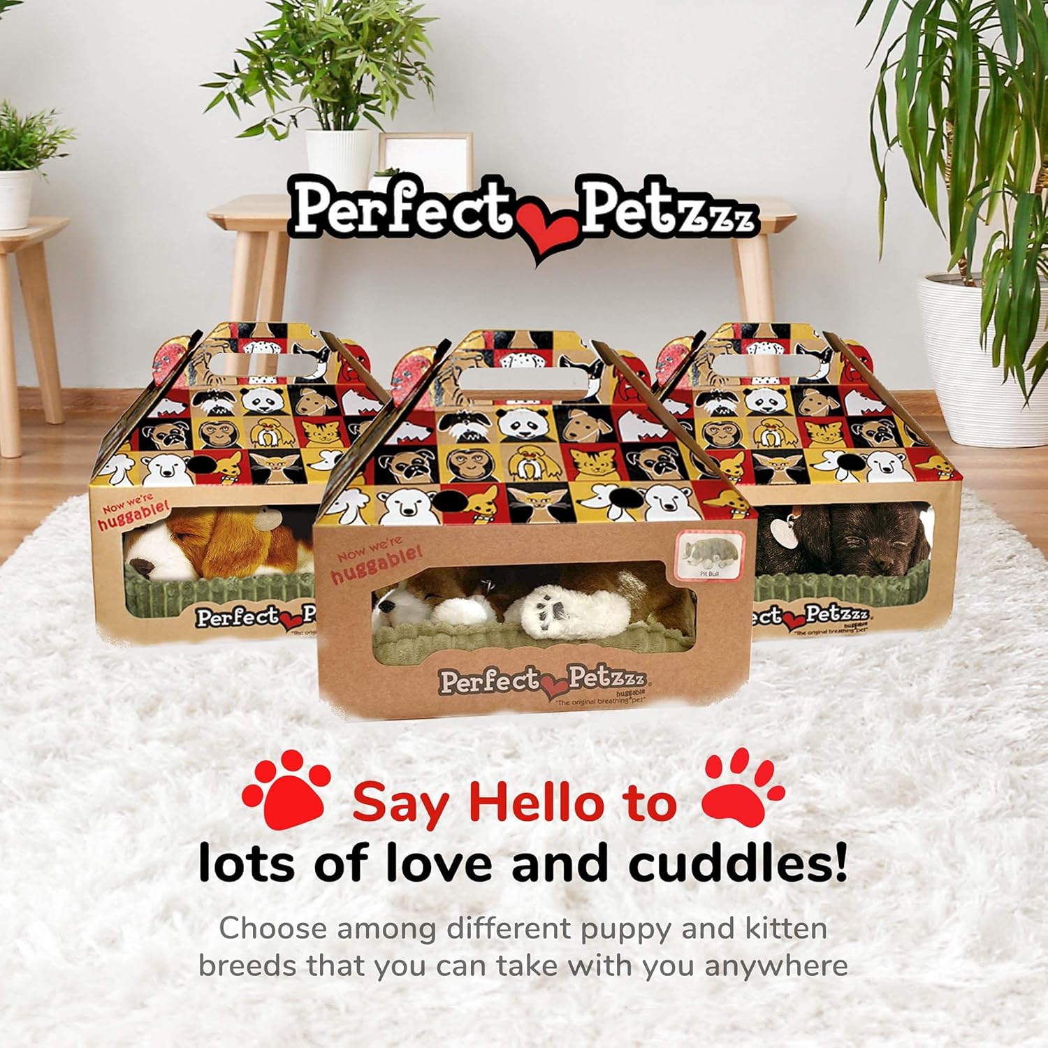 Perfect Petzzz Original Petzzz Pit Bull Realistic, Lifelike Stuffed Interactive Pet Toy, Companion Pet Dog with 100% Handcrafted Synthetic Fur - Image 7