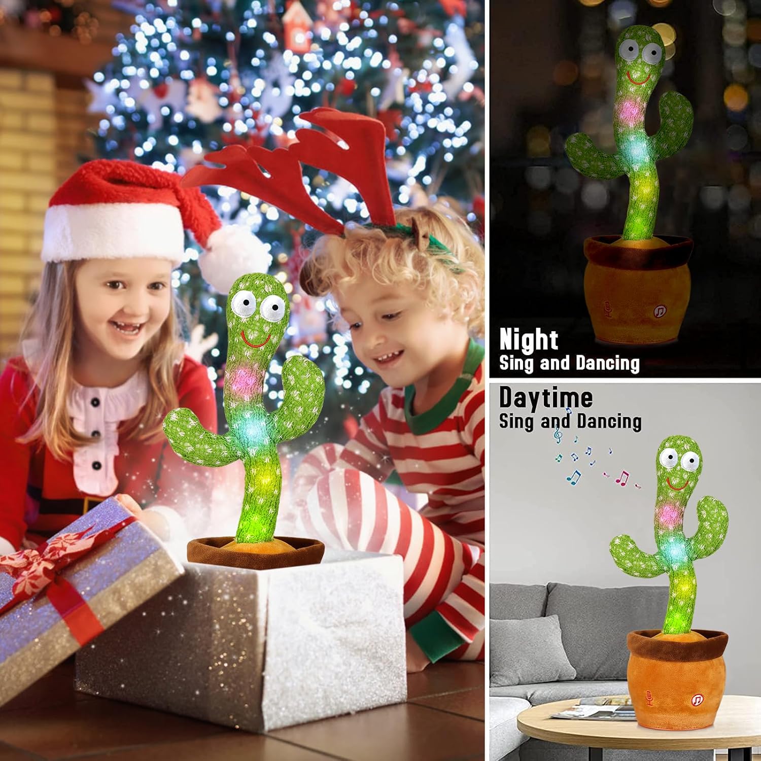 Emoin Talking Cactus Toy, Interactive Toys Dancing Cactus Toy Mimicking Repeating What You Say, Toddler Infant Baby Toys Gifts for 6 7 8 9 10 Month Old Baby Toys for 1 2 3 Year Old Boy Girl - Image 6