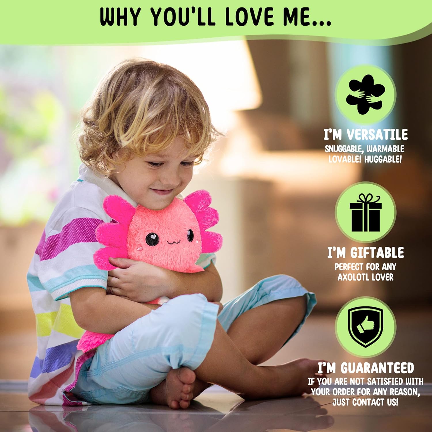 Axolotl Microwavable Unscented Heating Pad for Women and Kids- Cute Soft Cozy Pillow Plush Heatable Warm Stuffed Animals - Kawaii Hot and Cold Plushie Food Toy - Axolotl Gifts for Girls and Boys - Image 7