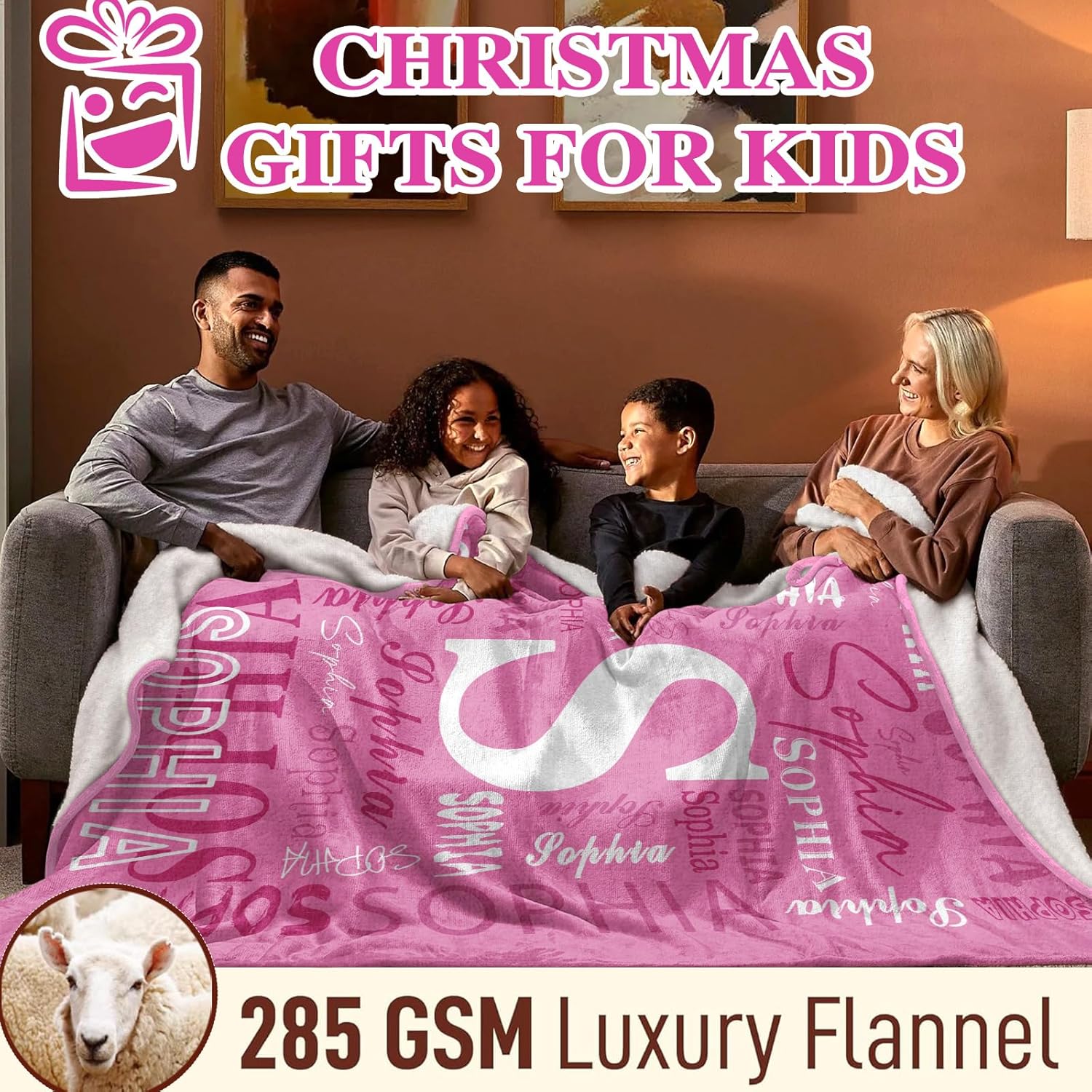 DayOfShe Personalized Blanket for Kids Birthday Gifts Custom Easter Blankets with Name Flannel Throw Blankets for Teen Boys Girls Gifts Trendy Stuff, Easter Gifts for Kids Printed in USA - Image 4